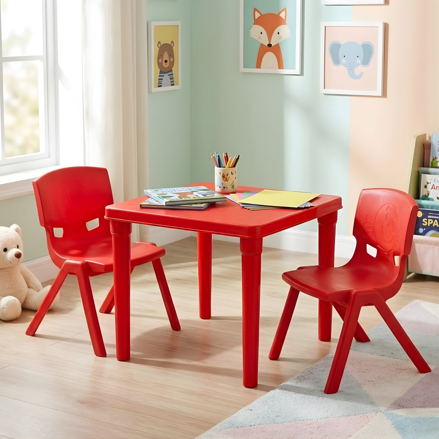 Nilkamal Genius Ludo Table + 2 Chairs Kid's Study Set